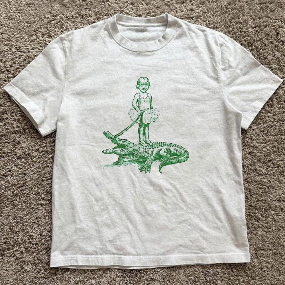 White Girl And Crocodile Tee